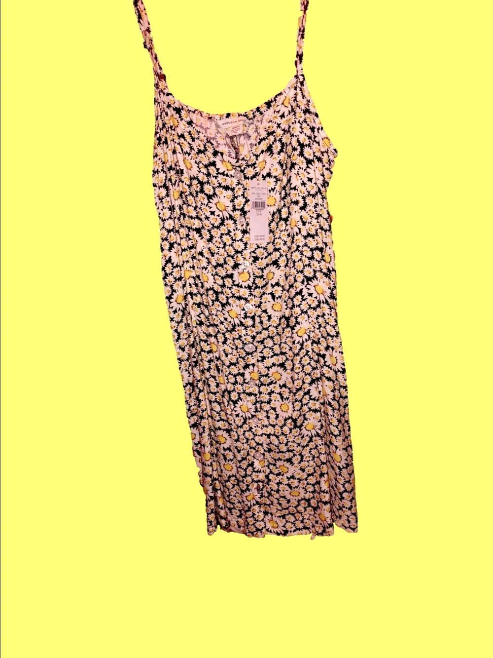 American Eagle Outfitters Women’s Black Daisy Print Button-Front Top - Picture 6 of 10